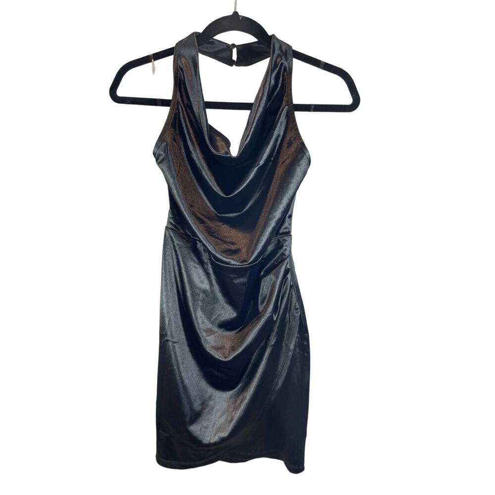 Emerald Sundae Black Dress with Bling Tie Back Detail - Small